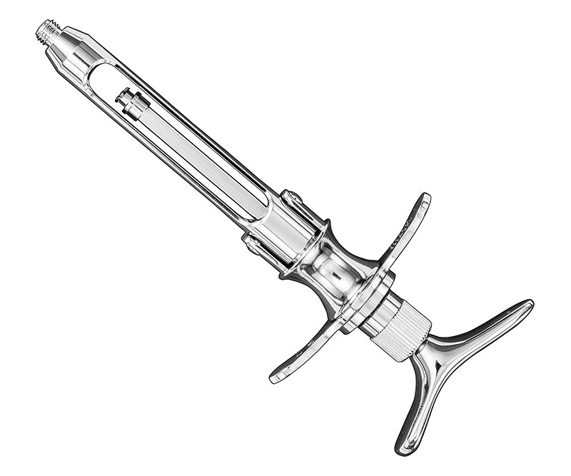 Cartridge syringe, crutch handle