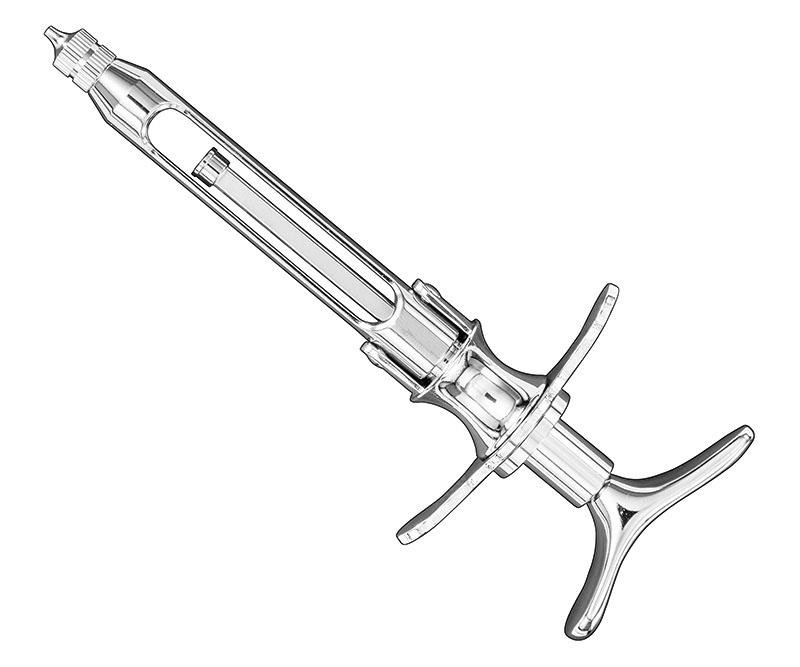 Ointment syringe, crutch handle